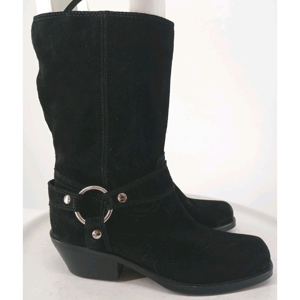 Nordstrom Motobella Moto Boot Women Size 9.5 Black Suede $140 C117